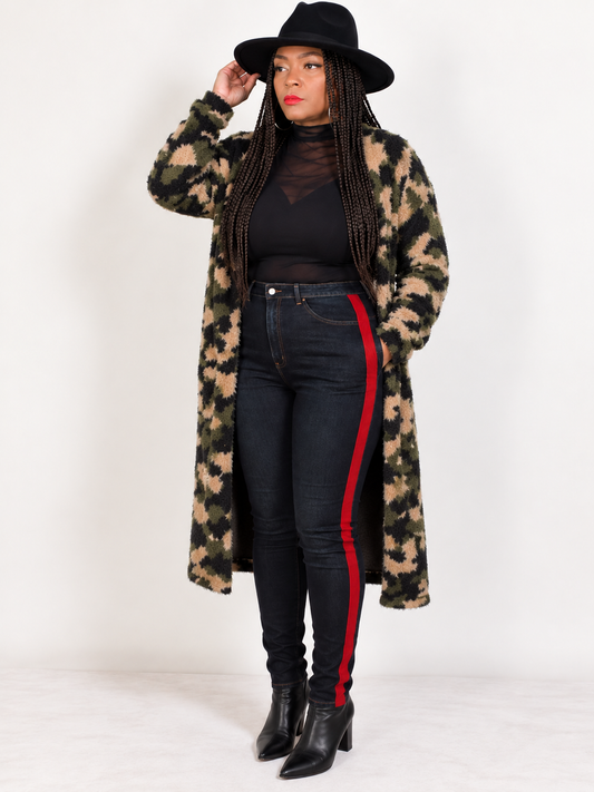 BETH STRIPE HIGH RISE JEANS